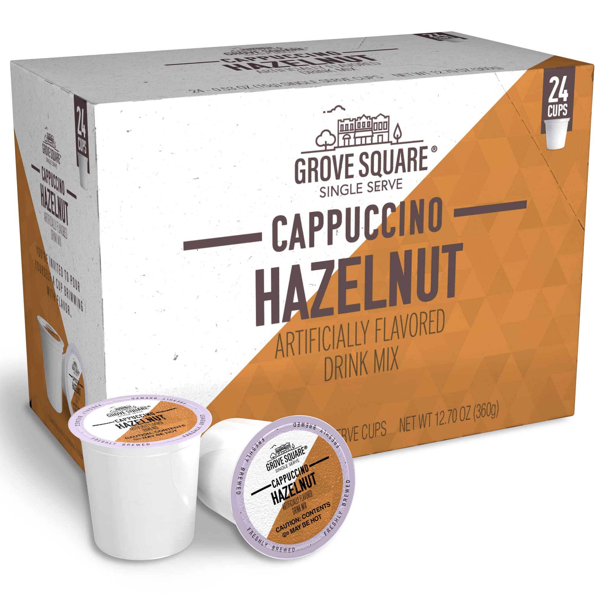 Grove Square front packaging showing 24-count box and serving benefit