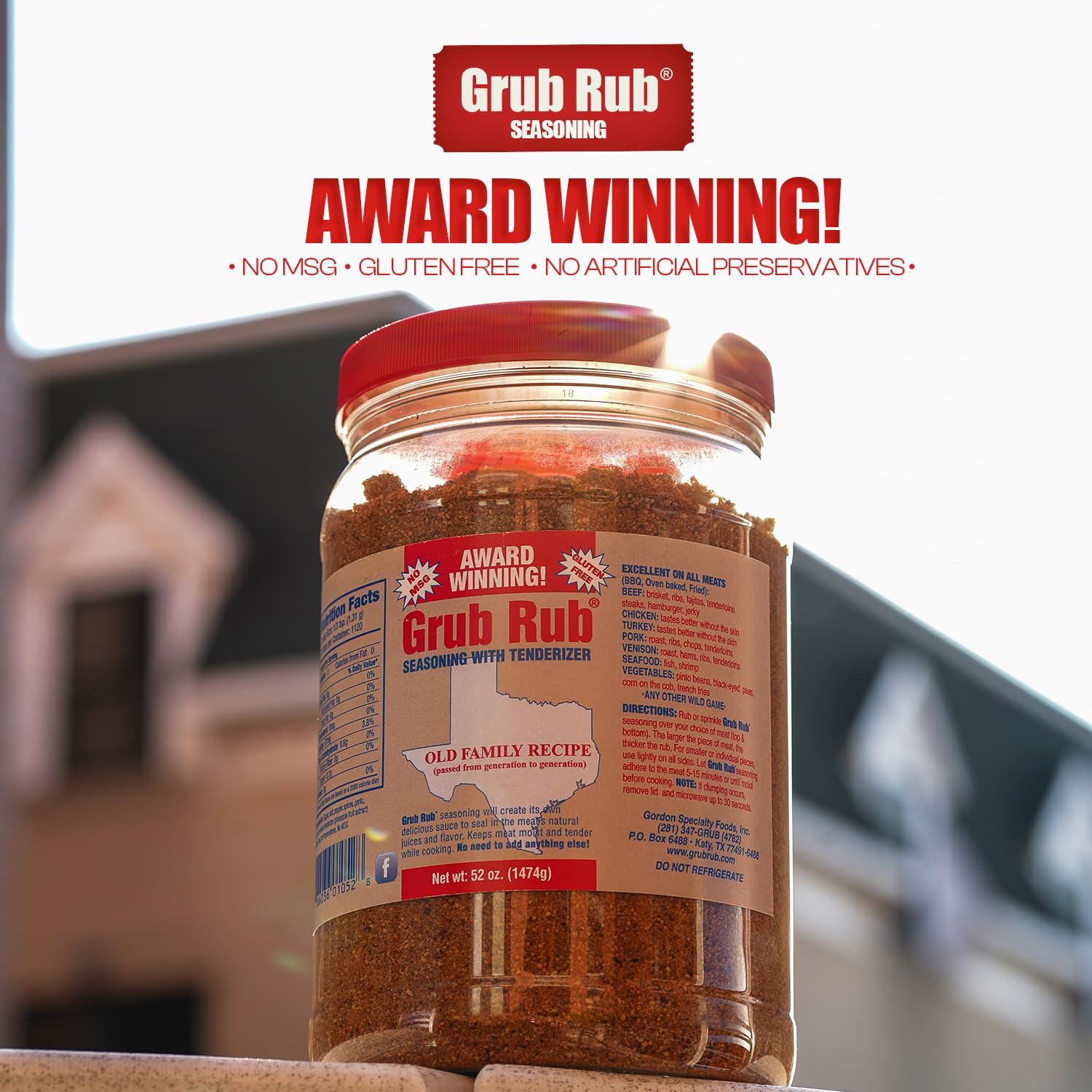 Grub Rub-coated brisket showing caramelized crust, enhances flavor and bark creation