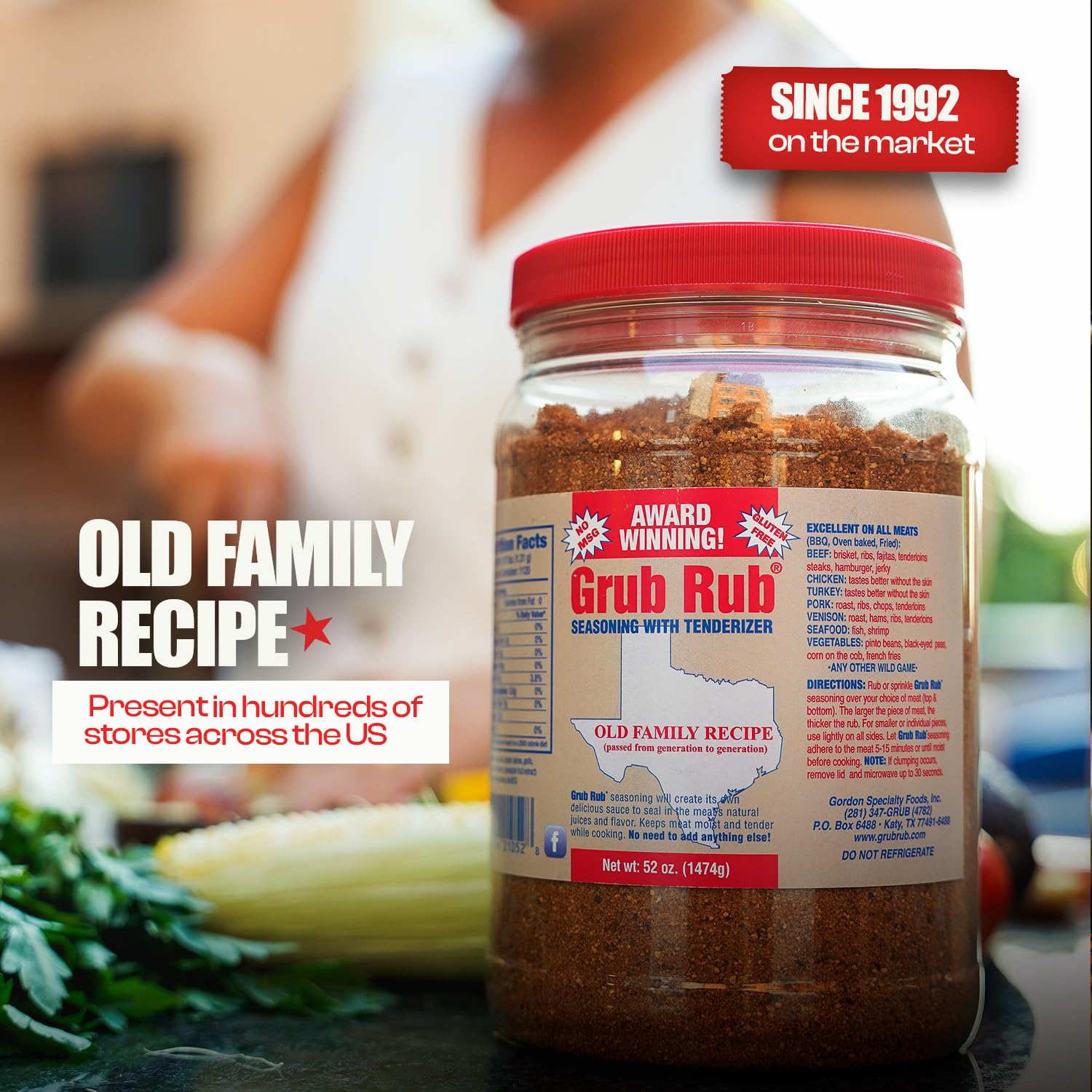 Grub Rub sprinkled over mixed vegetables, adds balanced seasoning without overpowering