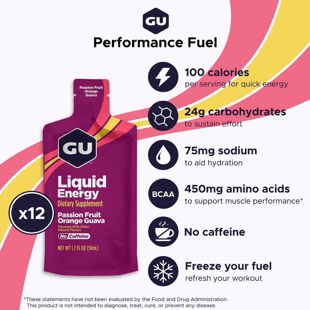 GU Energy close-up of liquid packet open to show thin, easy-drink texture