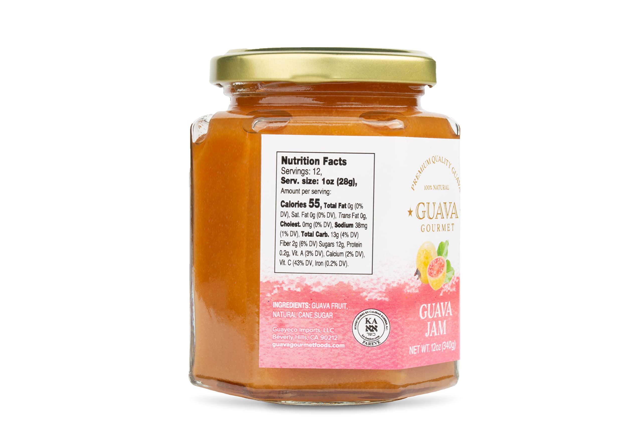 Guava Gourmet jam on spoon ready to spread showing rich fruit concentration benefit