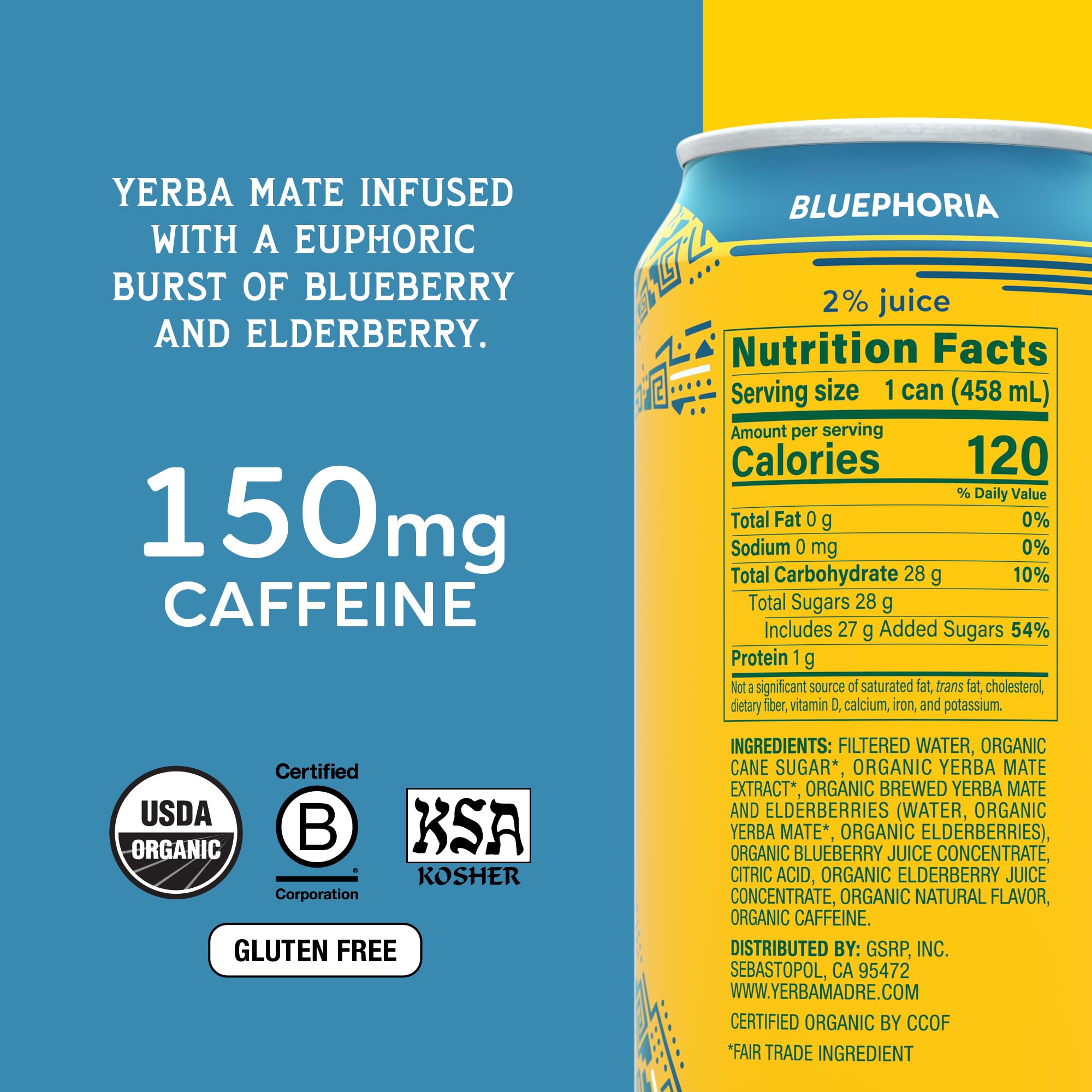 Guayaki close-up of can label and texture highlighting flavor details