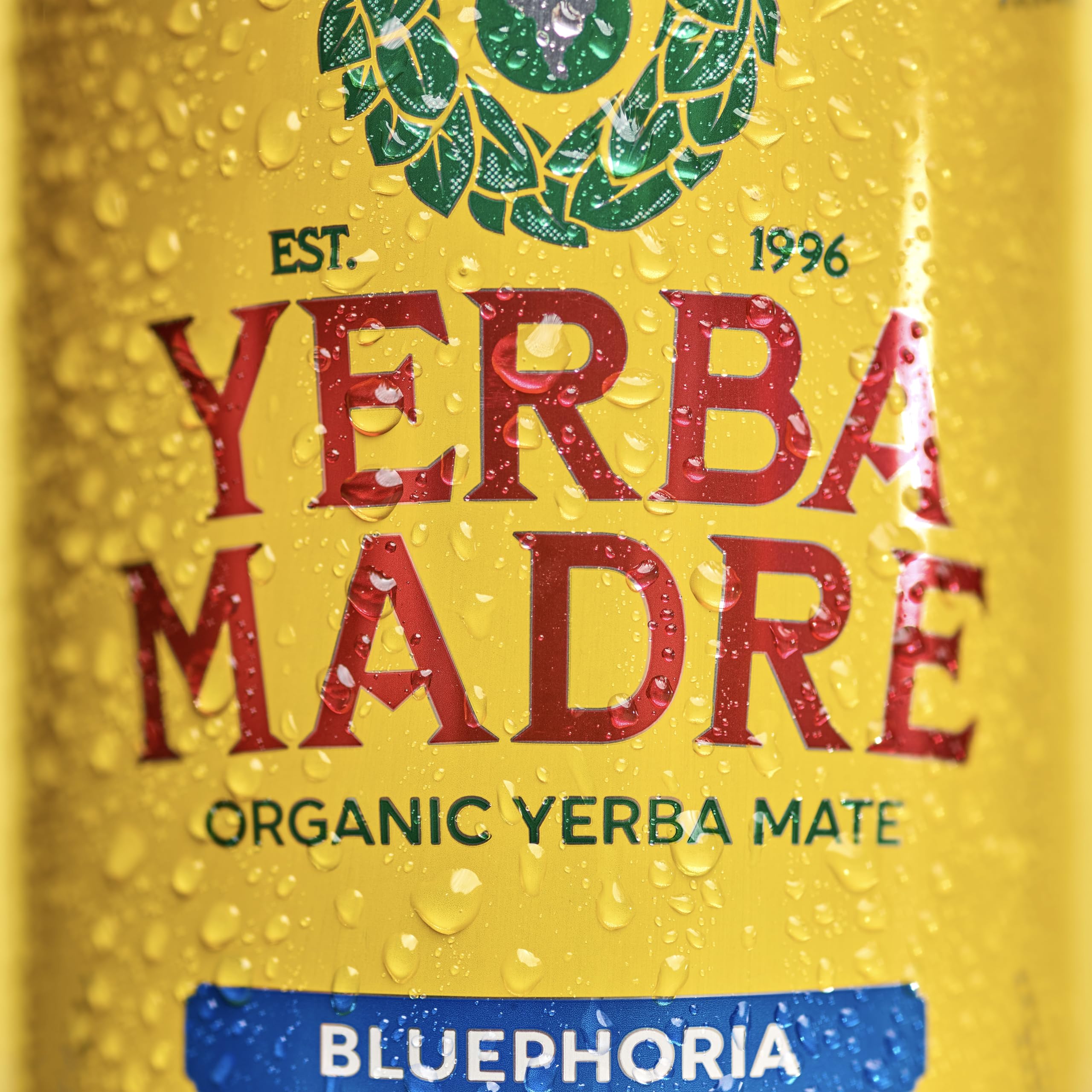 Guayaki poured over ice showcasing Bluephoria refreshing fruity tea benefit