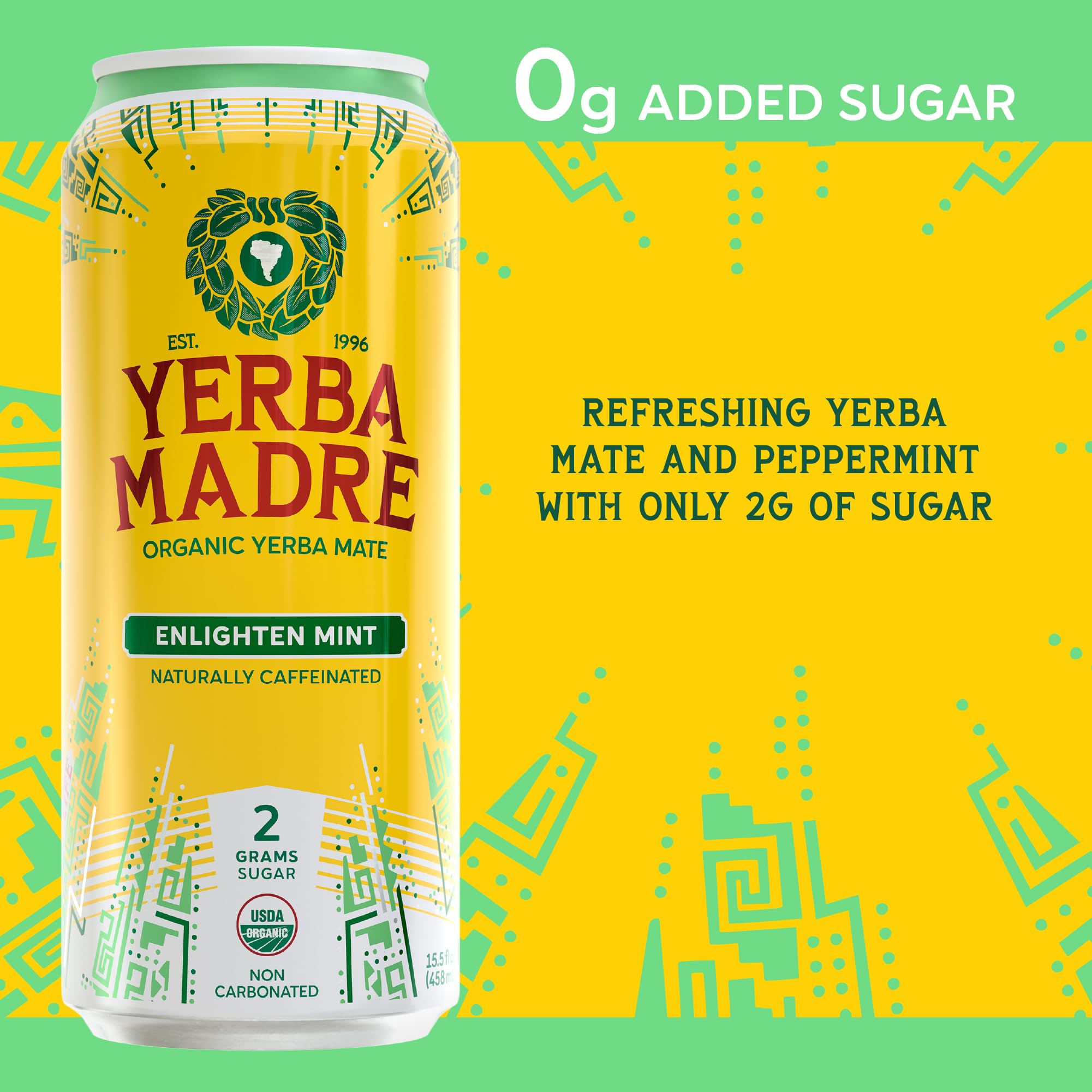 Guayaki pouring into glass over ice for a cold, minty refreshment