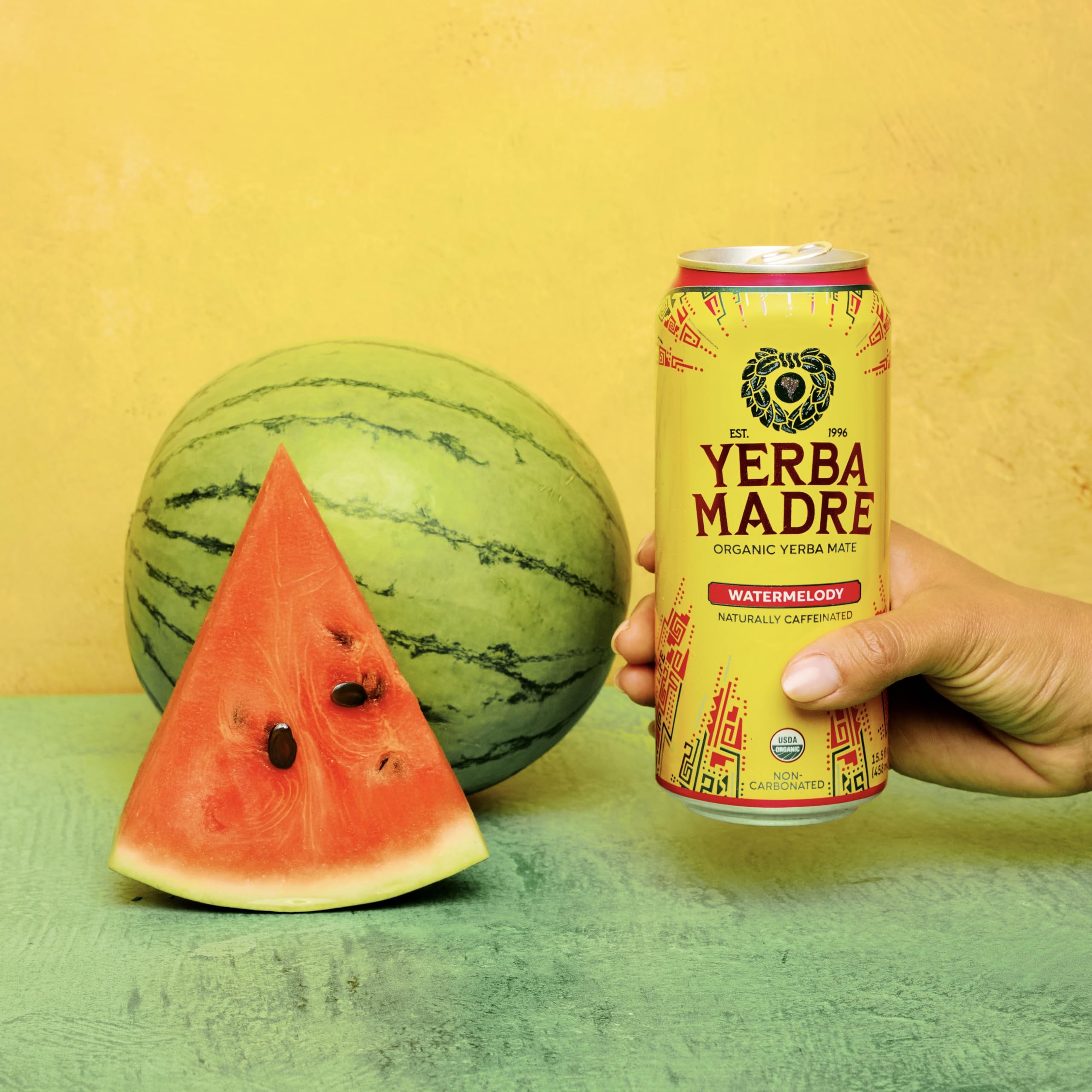 Guayaki Watermelody pouring into glass to show clarity and refreshing taste benefit