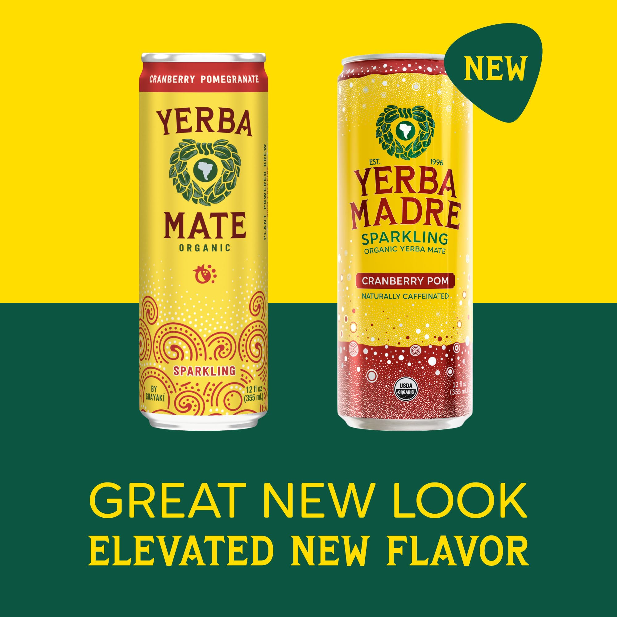 Guayaki Yerba Madre can close-up of label highlighting organic and 115mg caffeine benefit