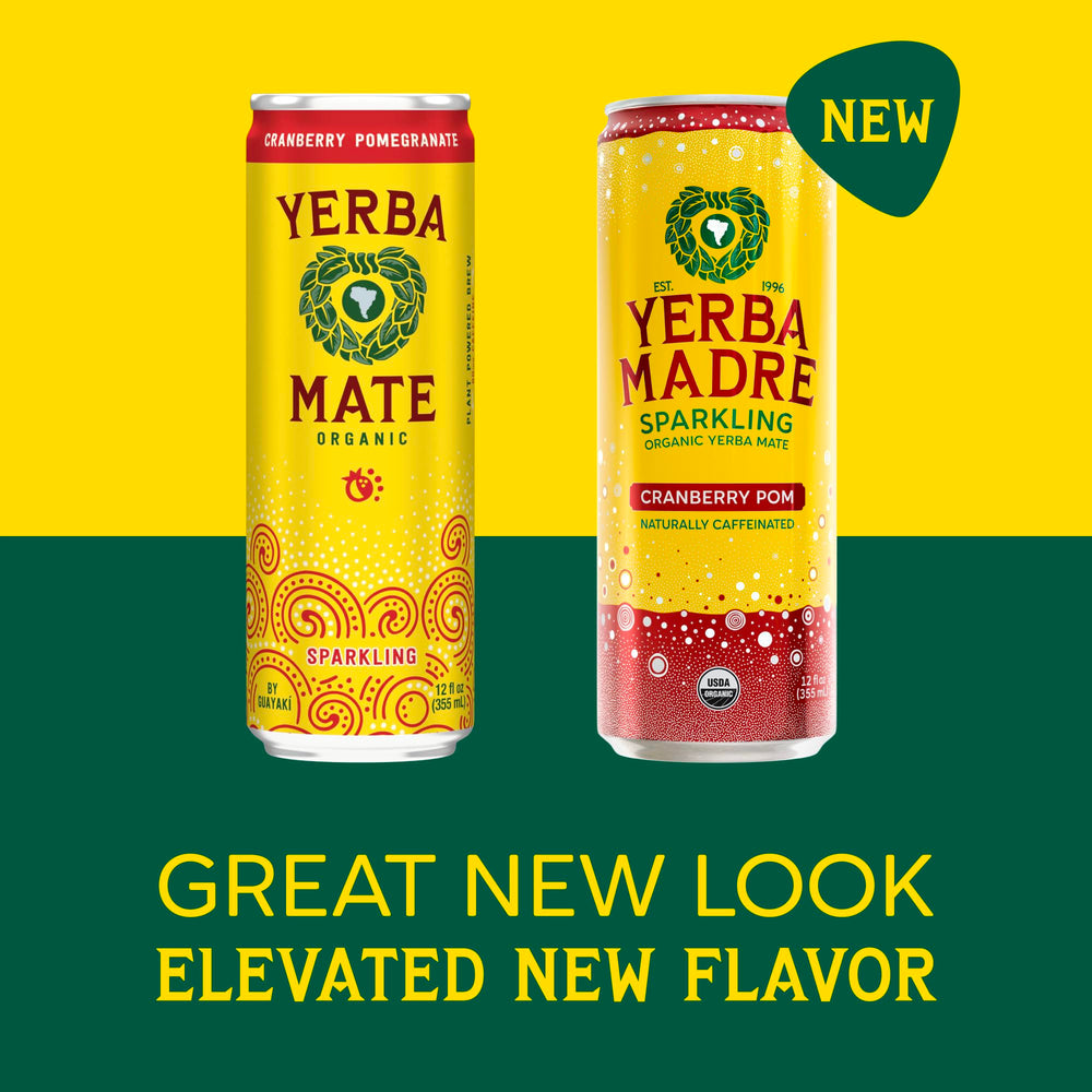 Guayaki Yerba Madre can close-up of label highlighting organic and 115mg caffeine benefit