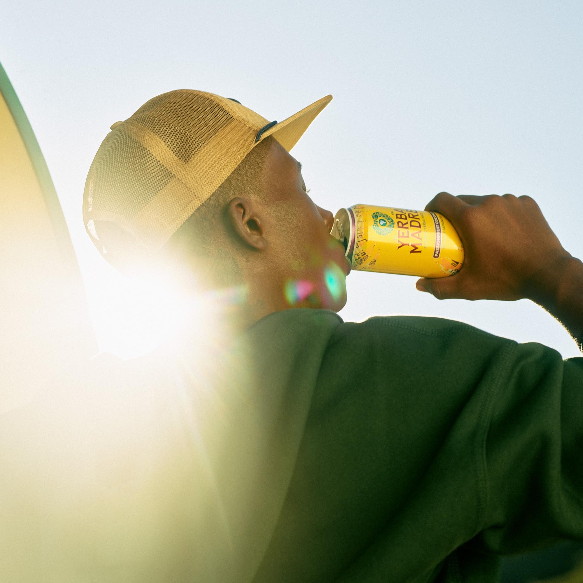 Guayaki Yerba Madre in outdoor setting conveying natural flavor and on-the-go refreshment