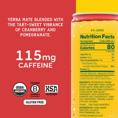 Guayaki Yerba Madre pouring over ice to show carbonation and refreshing, bright taste