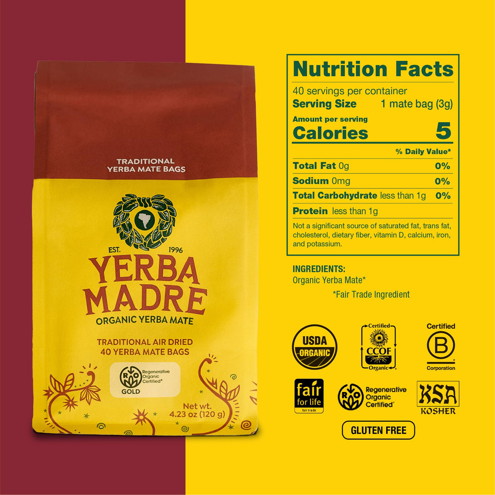 Guayaki close-up of an individual tea bag highlighting convenience and clean steeping