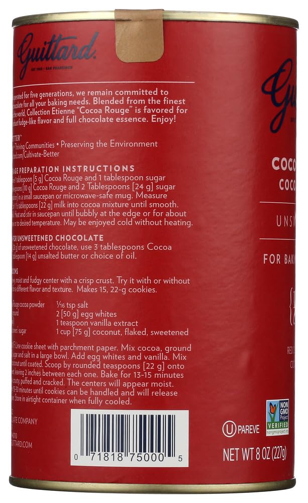 Guittard close-up of finely milled rouge red Dutch cocoa highlighting smooth texture