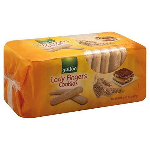 Gullon lady fingers front pack showing cookies, ideal for desserts