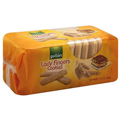 Gullon lady fingers front pack showing cookies, ideal for desserts