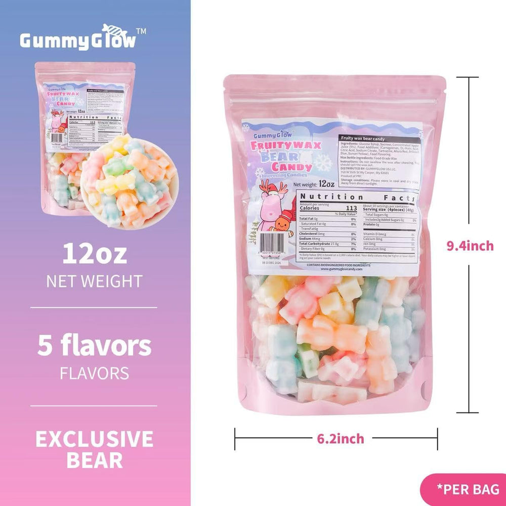 Gummy Glow frozen bear in hand demonstrating crunchy freezer effect