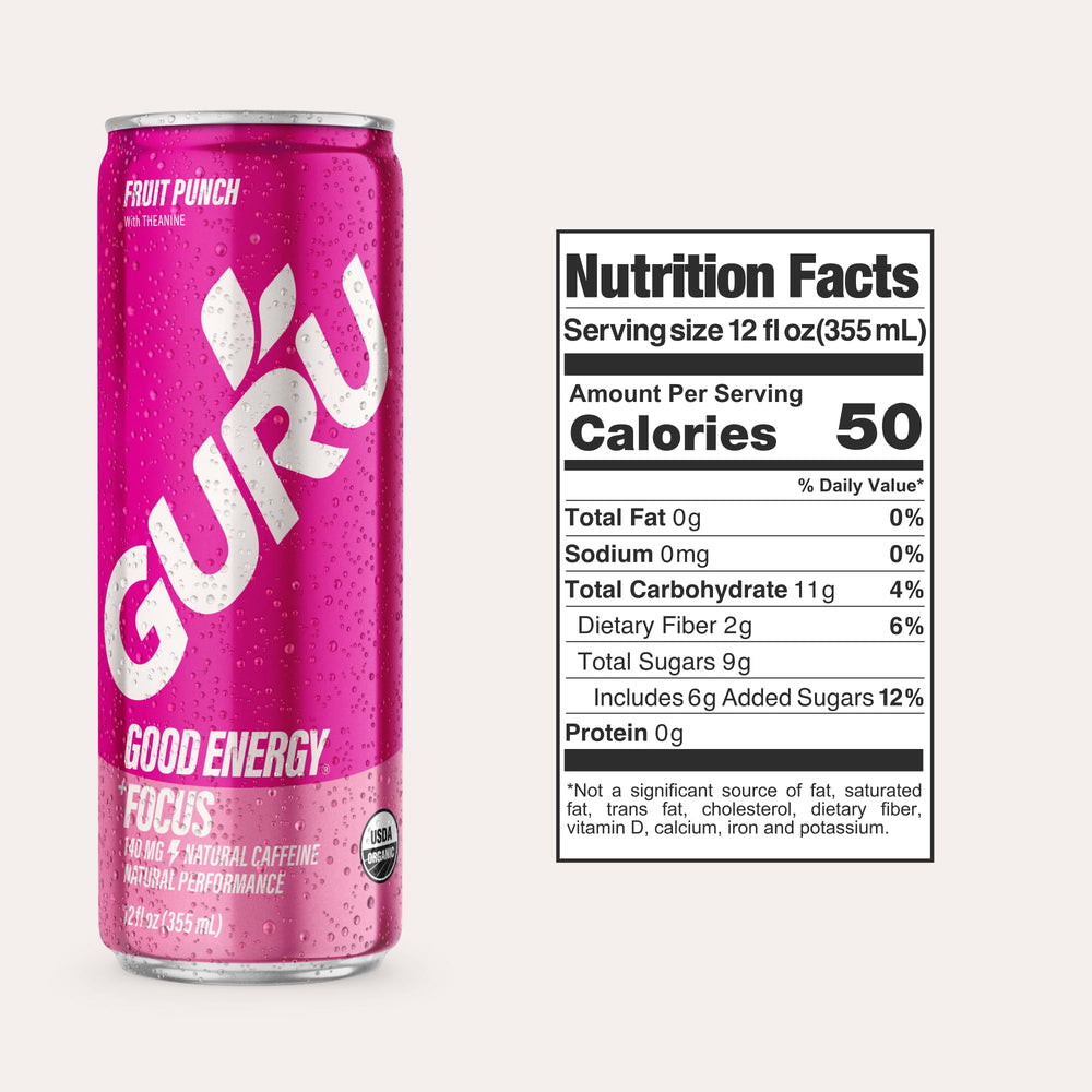 GURU close macro bubbles and texture showcasing refreshing fizz and drink appeal