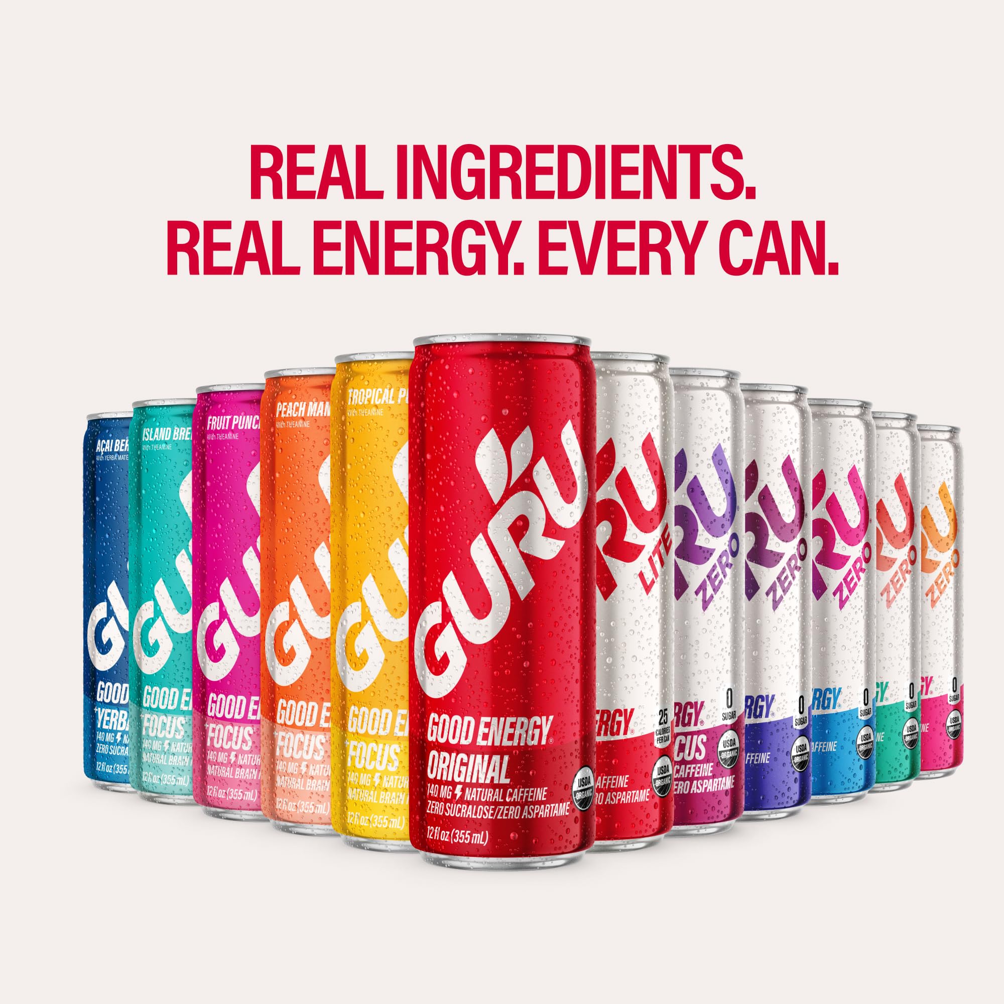 GURU Lite 12-pack box display emphasizing convenient bulk supply for routines