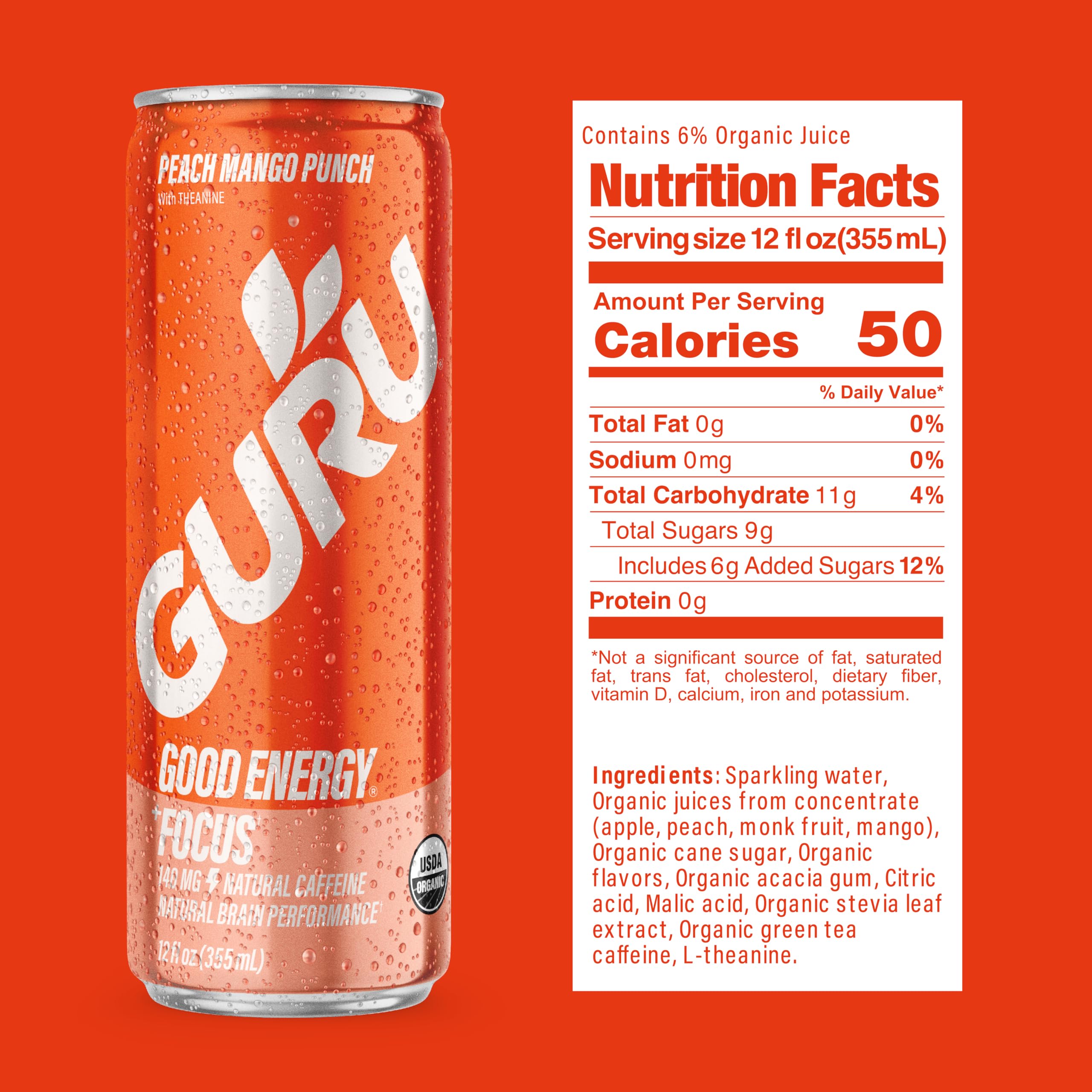 GURU can inside a workout bag showing pre-workout convenience benefit