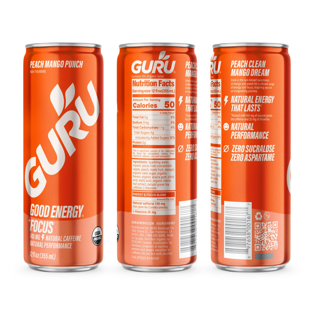 GURU close-up of carbonation and texture showing crisp, clean mouthfeel