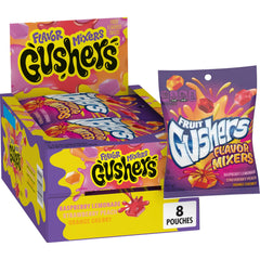 Gushers front packaging showing flavor mixers and bright colors for easy recognition