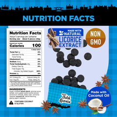 Gustaf's ingredient label showing natural licorice extract and coconut oil benefits