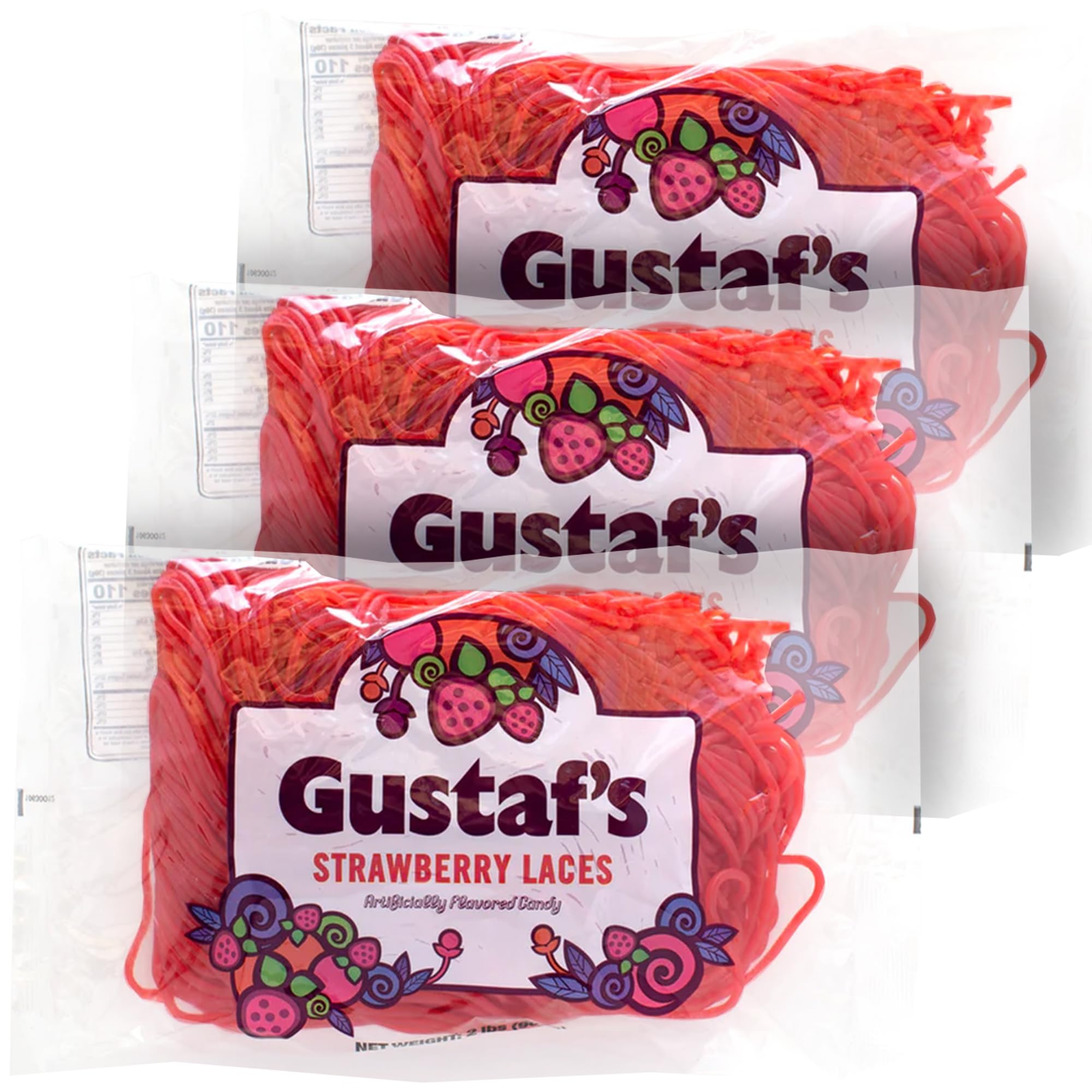 Gustaf's front packaging showing three 2 lb bags and product branding benefit fresh supply