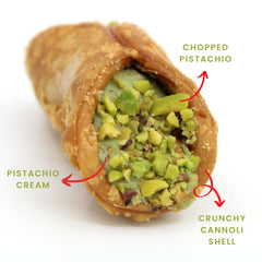 GUSTO ETNA detailed shot of cannoli shell texture showing crisp bite