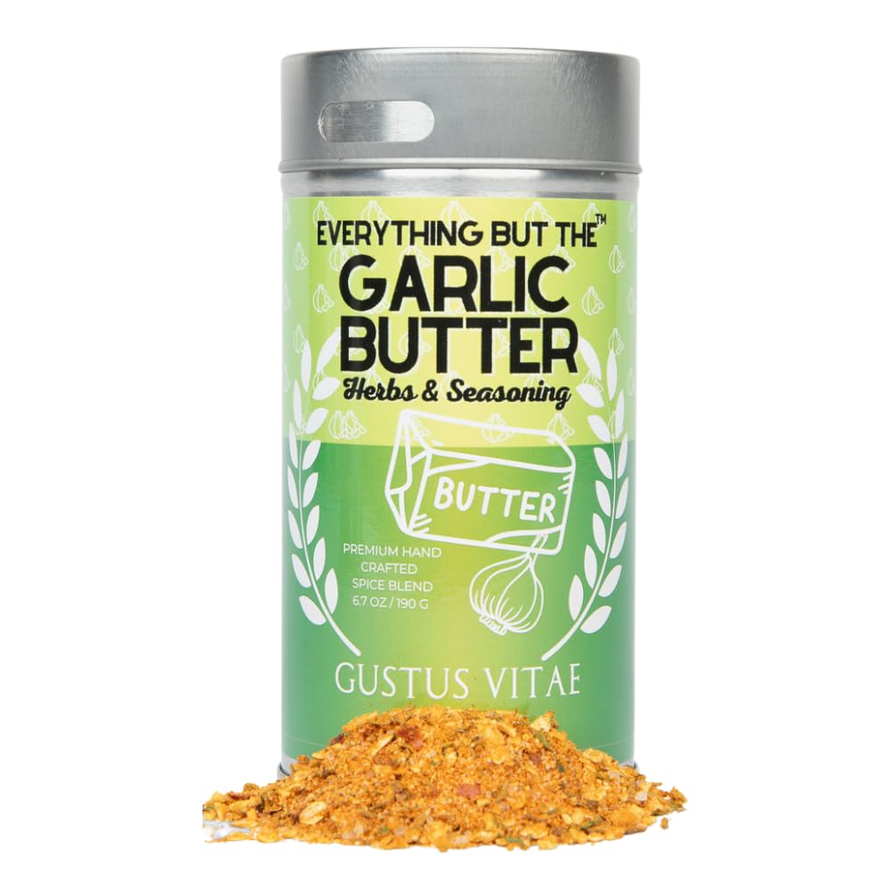 Gustus Vitae front jar view showing product and clear labeling for gourmet seasoning