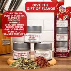 Gustus Vitae magnetized tins stuck to fridge, keeps seasonings handy and tidy