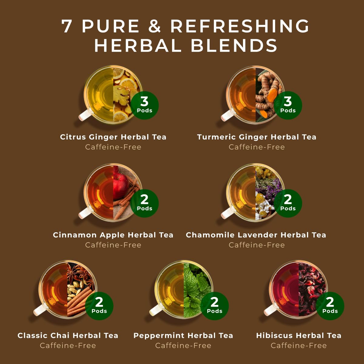 Gya Tea Co brewed apple cinnamon tea in cup from pod demonstrating warm, comforting aroma