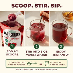 Gya Tea Co smoothie poured into glass with powder, highlights easy mixing benefit