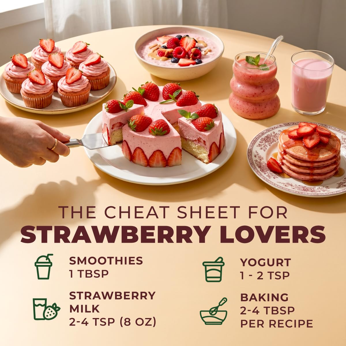 Gya Tea Co strawberry smoothie made with powder showing vibrant color and natural taste benefit