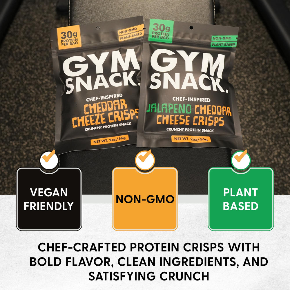 GYM SNACK crisps sprinkled over salad adding crunchy protein and savory flavor