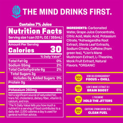 GYM SODA GYM WEED close-up of can label highlighting adaptogen blend