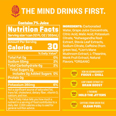 GYM SODA GYM WEED side label highlighting adaptogens and caffeine benefits