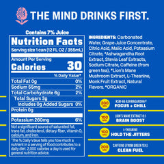 GYM SODA GYM WEED close-up label highlighting adaptogens and caffeine