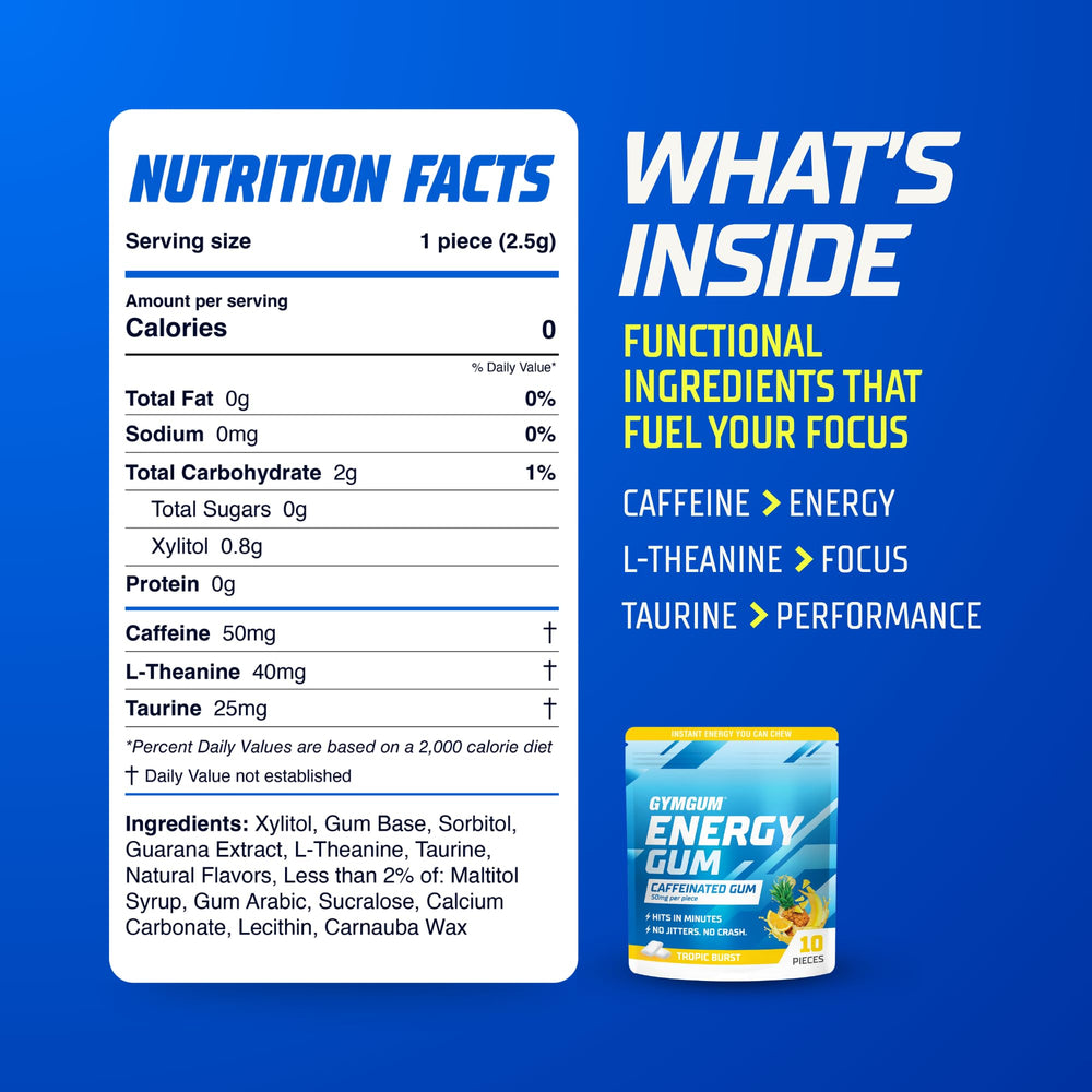 GYMGUM athlete chewing during workout emphasizing steady focus and alertness