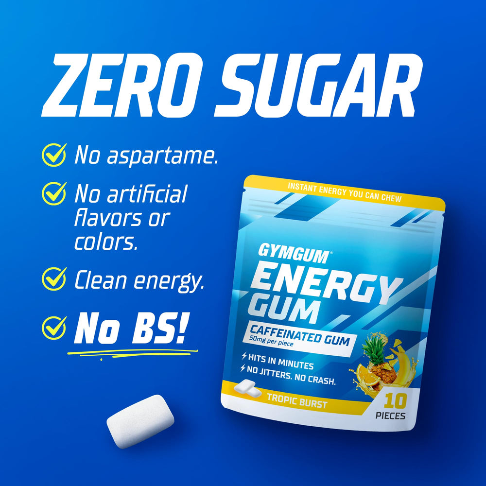 GYMGUM chew texture detail highlighting resilient chew for workouts and freshness