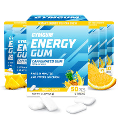 GYMGUM front pouch tropic burst showing resealable pack and portability benefit