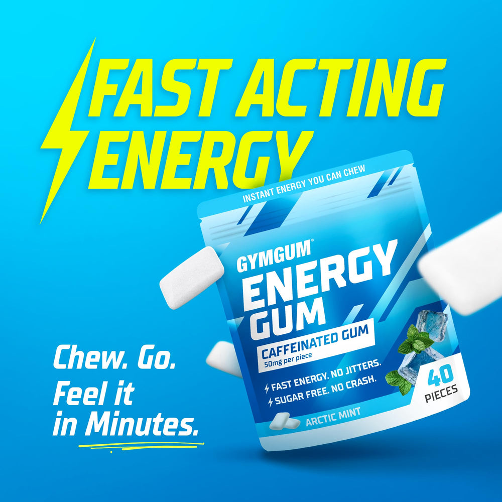 GYMGUM close-up of gum pieces showing smooth texture and chewable form for convenience