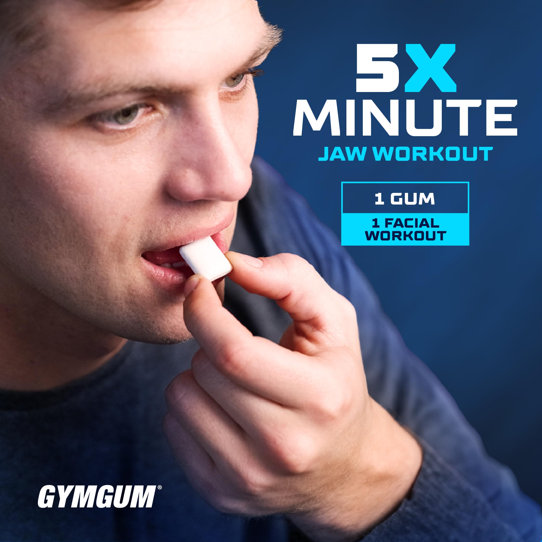 GYMGUM open pack with pieces visible showing long‑lasting chew and easy storage