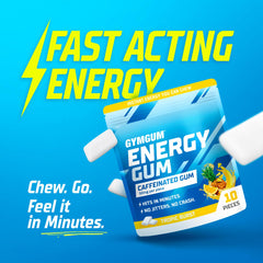 GYMGUM open pouch displaying 50 chews for easy access and portion control