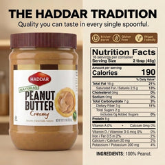 Haddar creamy peanut butter close-up texture highlighting smooth spreadability benefit