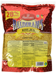 Haldiram's bhujia close-up texture, crispy sev with mild spices for topping