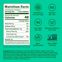Halfday can close-up of label highlighting GOODDAY Prebiotic Blend and benefits