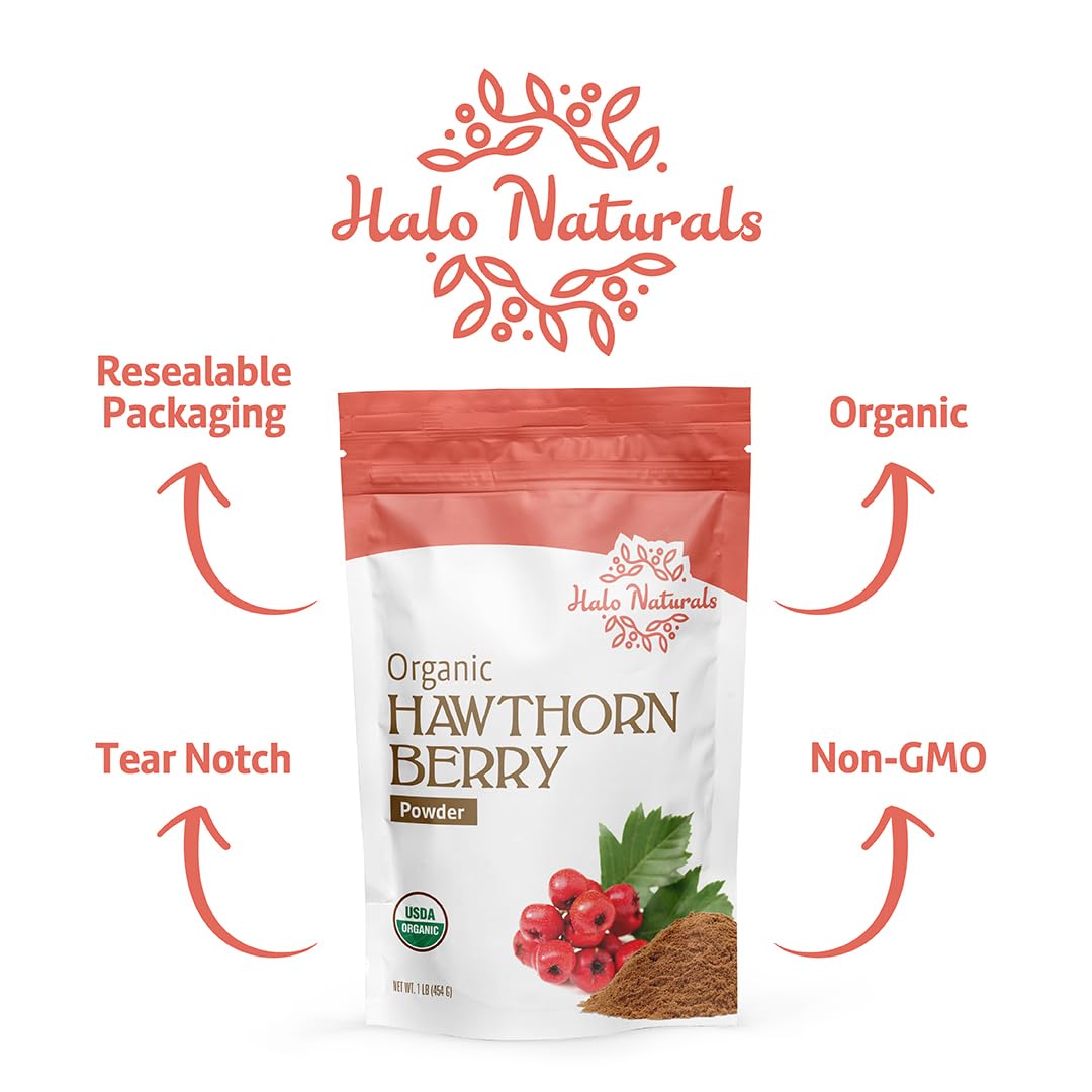 Halo Naturals pouch next to a kitchen scale showing 1-pound size for value and storage