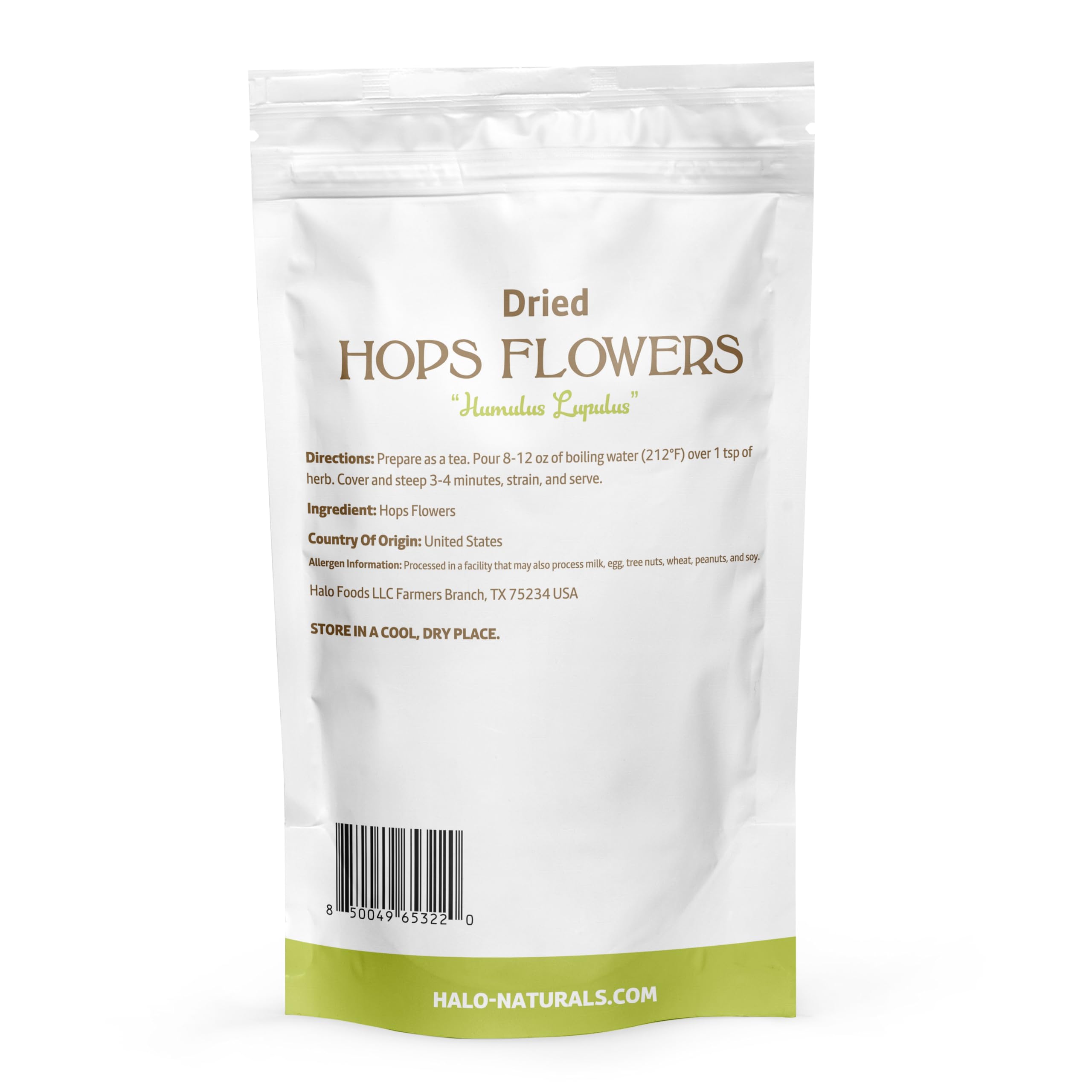 Halo Naturals detailed hop texture shot showing lupulin and visual quality benefit