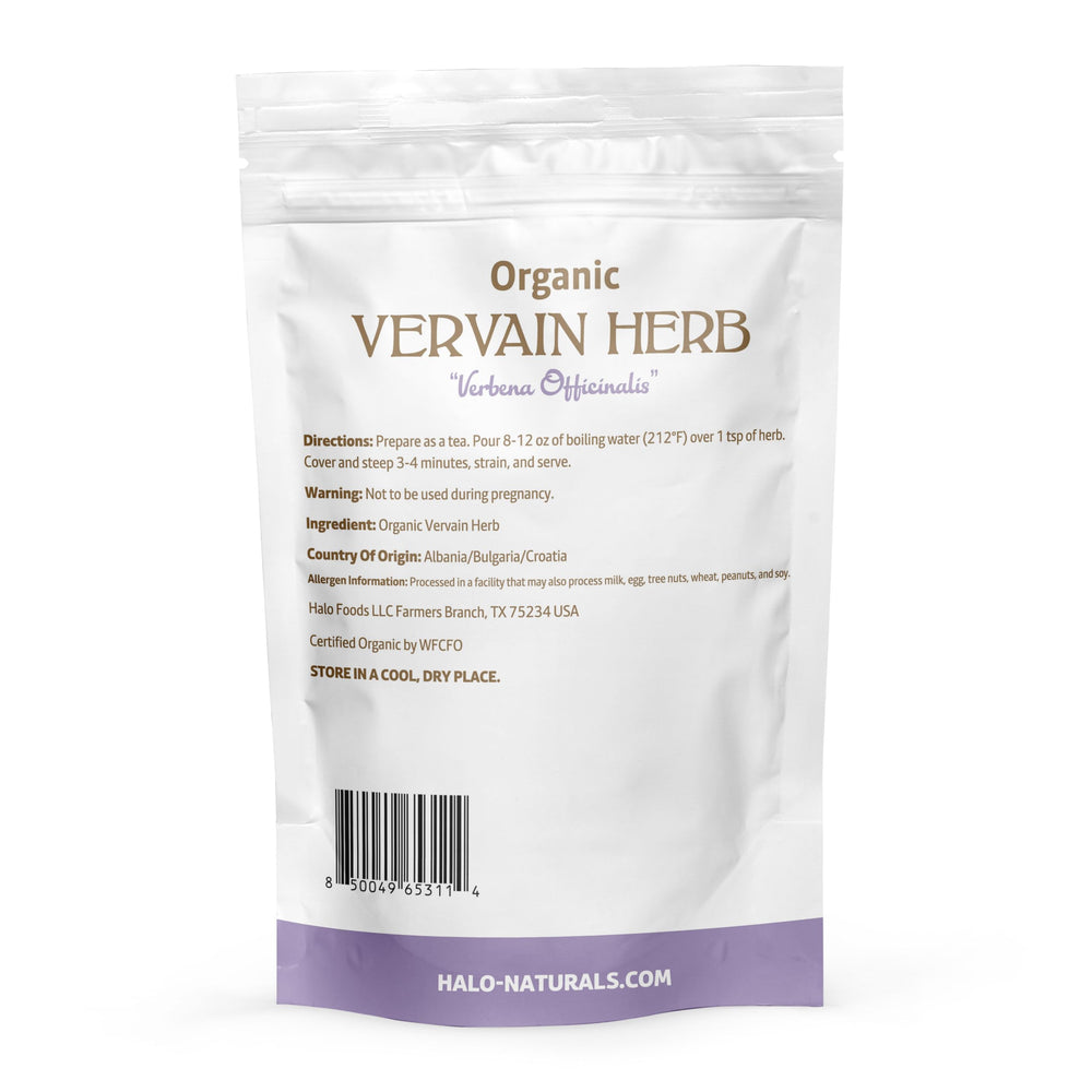 Halo Naturals close-up of cut and sifted vervain leaves demonstrating uniform particle size