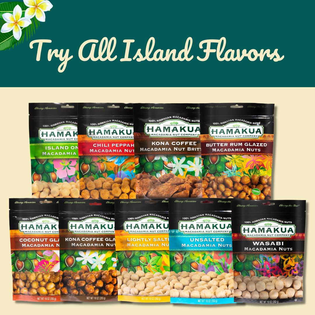 Hamakua macadamias in bowl ready to snack, illustrating convenience and gourmet taste