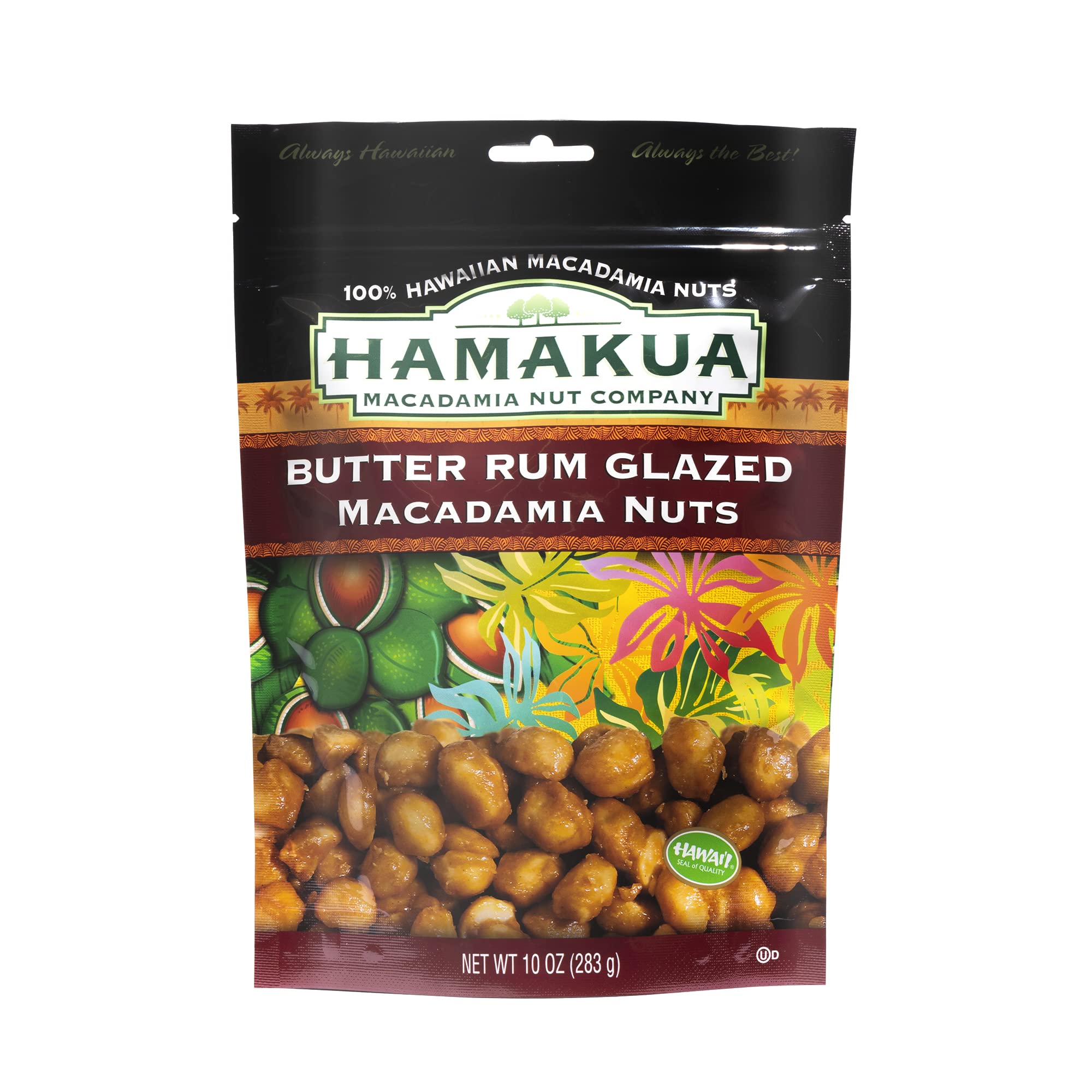 Hamakua macadamia next to coin for size comparison showing large kernel benefit