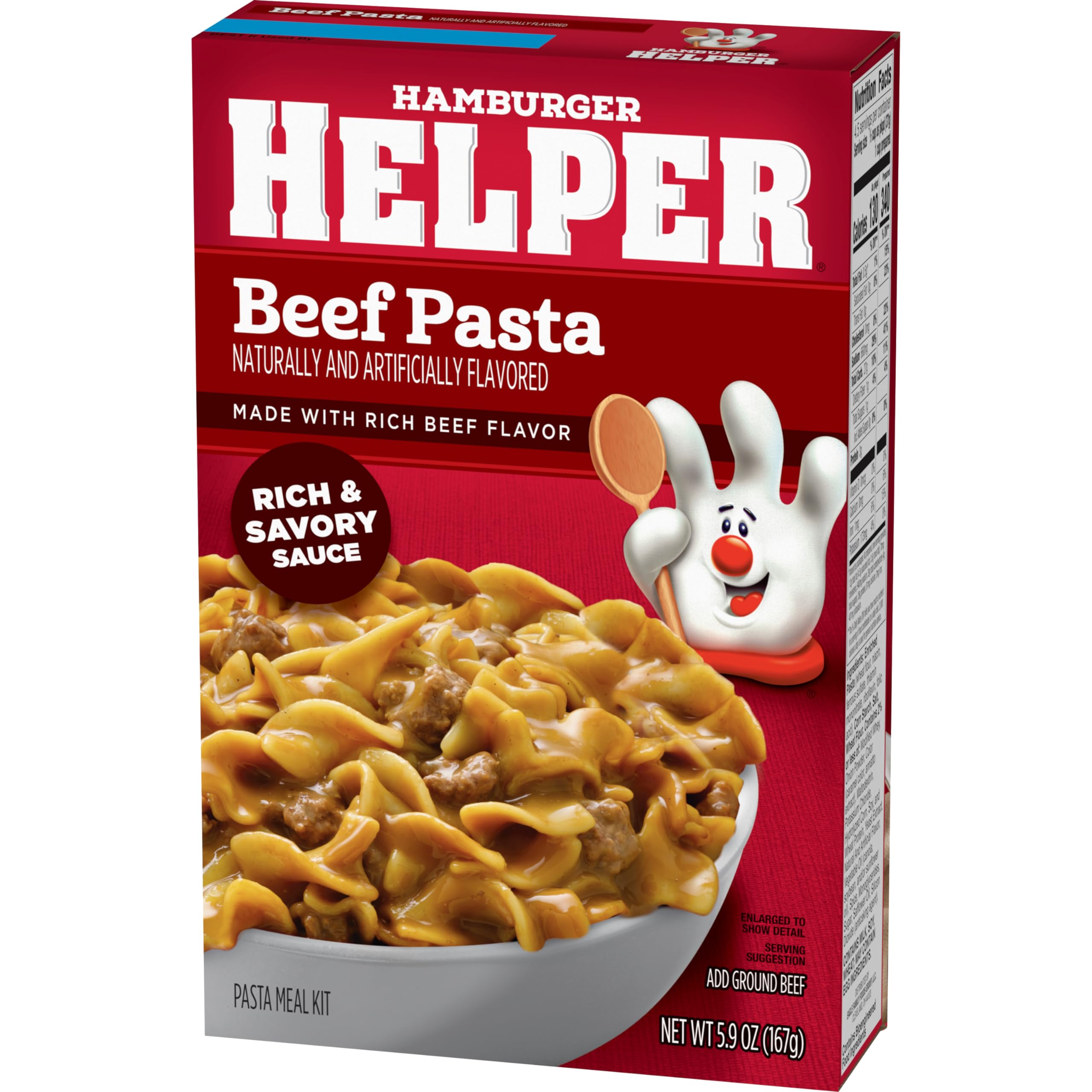 Hamburger Helper close-up of sauce and pasta texture showcasing rich flavor